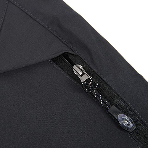 CLOUSPO Outdoor Hose Herren Zwei Teile zerlegbar Sonnenschutz Schnell Trocknend Wanderhose Funktionshose mit Gürtel (DE/NL/SE/PL, Alphanumerisch, L, Regular, Regular, Grau)