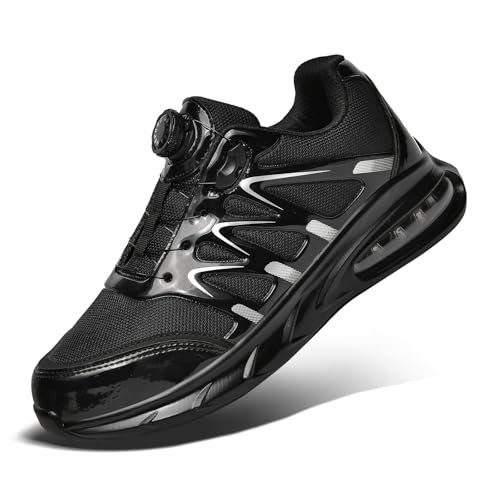 OKPHRA Steel Toe Cap Trainers for Men Women Safety Trainers Lightweight Steel Toe Sneakers Composite Toe Shoes Non Slip Work Shoes Black 42.5