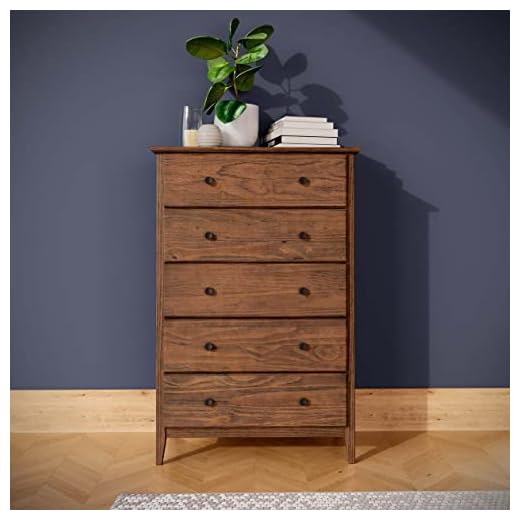 Solid Wood 5-Drawer Chest for Storage