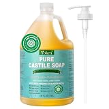 Yoken Pure Castile Liquid Soap 128 Oz Unscented Body Wash Dishes with Pump