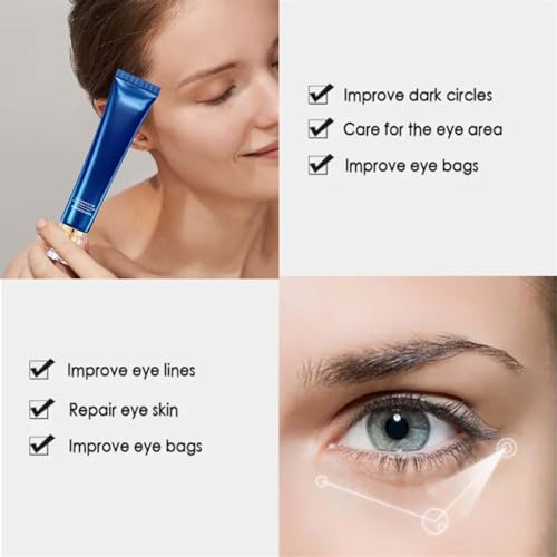 IZBEAUVO Bule Copper Peptide Eye Bags Remover Cream,Eye Cream Anti Aging,Firming Eye Cream Anti Aging Skincare, Reduces Dark Circles Puffiness, Fine Lines, Hydrate Tired Skin Day & Night - Image 4