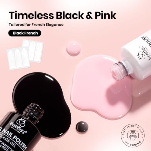Image of Beetles French Manicure Kit, 2pcs 15ml Jelly & Black Colors Gel
