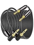 VIOY Aux Cord 10 FT + 10 FT, 3.5 mm Audio Cable Right Angle-1/8 Male to Male Headphone Auxiliary Stereo Jack Cable 90 Degree for Car Compatible with Headphone, Car Stereo, Speaker, Echo & More