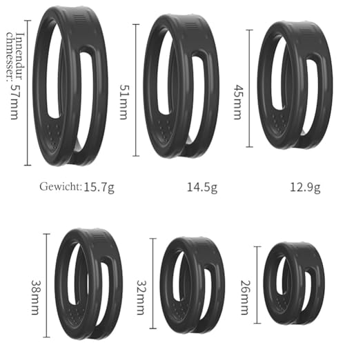 ペニスリング コックリング 6点セット シリコン製 男性用 包茎リング 通気孔 Smぺニス拘束具 日常着可 - 画像2