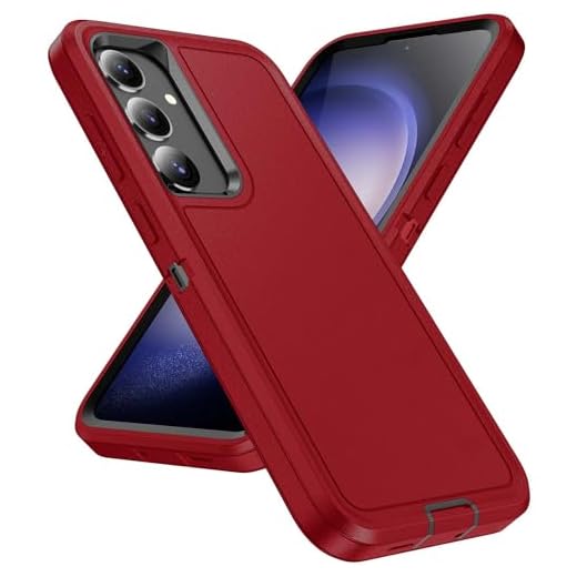 IDYStar for Galaxy S24 Case,Hybrid Drop Test Heavy Duty Sturdy Shockproof Slim Fit Protective Phone Cover for Galaxy S24,Red/Black