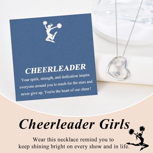 Cheerleader Gifts for Girls Cheer Necklace Cheerleading Coach Gifts Jewelry for Birthday, Graduation, Christmas2
