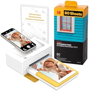 KODAK Dock Plus 4PASS Impresora de Fotos Instantánea (10x15cm) + Pack con 90 Hojas