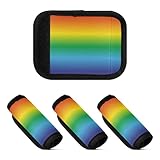 Rainbow Gradient Luggage Handle Wrap for Suitcase Tags Identifier Luggage Handle Grip Protectors for Travel Flying 4PCS