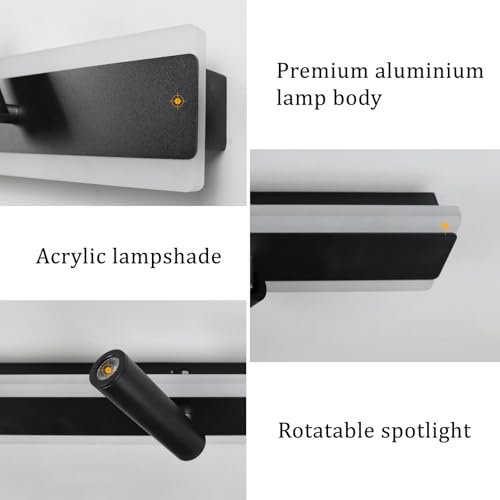 Apliques de pared LED orientables de aluminio blanco de 80cm para lectura en el dormitorio 4
