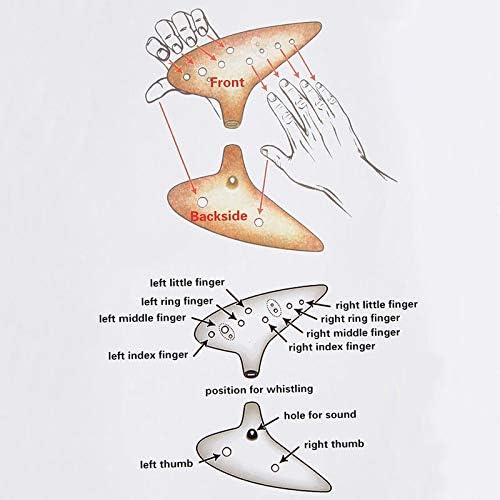 Miniatura 9 de Mr.Power 12 hoyos Ocarina Alto C Flauta Occarina Taps Blue CeramicClay stl Orcarina Inspirado en el Tiempo con Bolsa y Libro de Canciones, Regalo