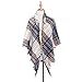 Wander Agio Womens Warm Winter Scarf Triangle Shawls Scarves Stripe Plaid Fichu Rough Beige 5