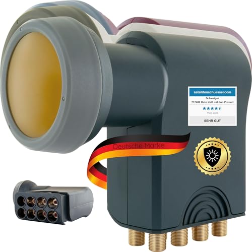 LNB Digitale Octo SCHWAIGER Sun Protect - 8 Uscite, Resistente Al Calore Fino A 220°C