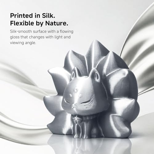 Image of Silk TPU Filament 1.75mm, 1kg - Flexible & Glossy as Silk, Shore 95A TPU Silk Silver, Soft Yet Durable for Fashion, Decor & Functional Parts, Vacuum Sealed