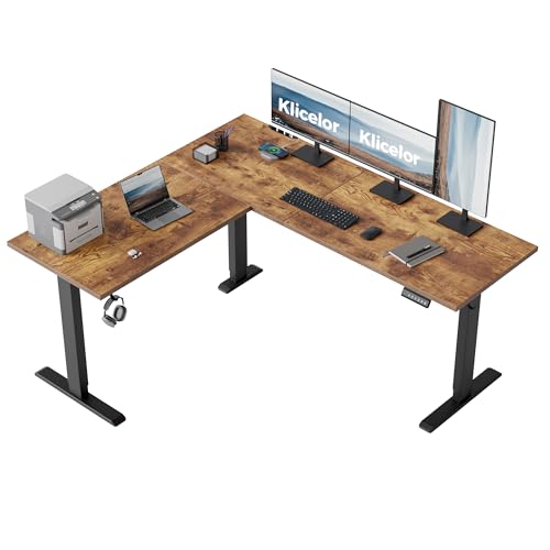 Klicelor L-Shaped Adjustable Standing Desk with Memory