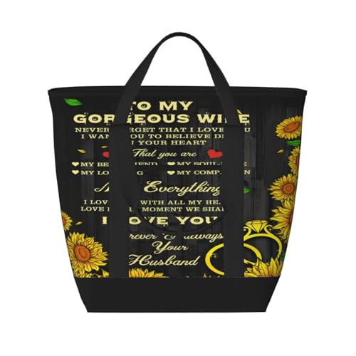To My Wife My Everything Premium Insulated Tote Bag – Heavy-Duty Handles, Perfect For Supermarket Trips, Picnics & Daily Commute