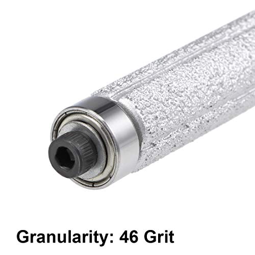 Uxcell 13.3Mm Diamond Straight Router Bit Brazed Cylinder Profile Wheel 1/2-Inch Shank With Bearing For Stone Marble #TOP2