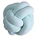 boogift Cojín de peluche, cojín nudo, cojín para la cabeza, incluye relleno, cojín nórdico pequeño decorativo, cama de bebé, decoración de juguete, redondo, 25 x 25 cm (azul)