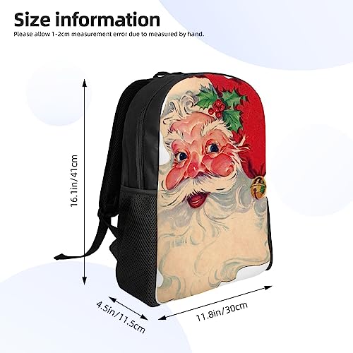 Santa Claus Printed Stylish Travel Backpack, Computer Bag With Comfortable Ergonomic Design Gym Bag Backpack #TOP3