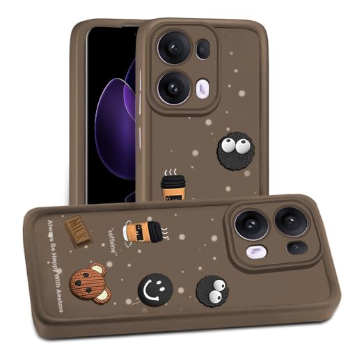 Image of AESTMO Back Case Cover for Oppo Reno13 Pro 5G | Cute Fun Cartoon 3D Ball | Coffee Silicone Case | Full Body Protection | Camera Protection Back Cover for Oppo Reno13 Pro 5G (Brown)
