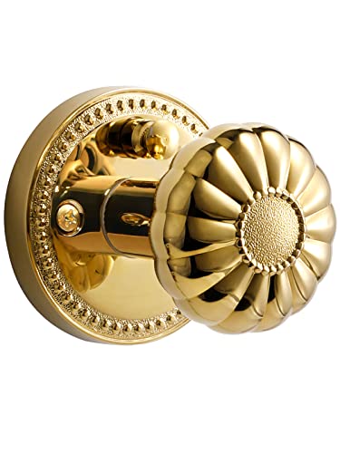 Sorwduerm Door Knobs With Lock Interior Gold Privacy Polished Brass Door Knob For Bedroom And Bathroom,Zinc Alloy 1 Pack #TOP30