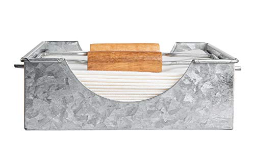 Royalty-Art-Rustic-Napkin-Holder-with-Dual-Wooden-Handles-Square-Country-Style-Galvanized-MetalHeavy-Duty-Kitchen-Dining-Room-Paper-Storage-Indoor-Outdoor-Use 41CE8UVvZ+L