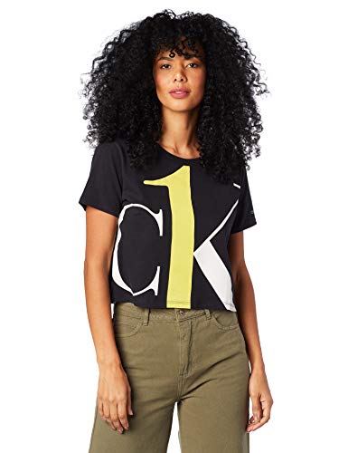 Camiseta Silk Manga Curta, Calvin Klein, Feminino, Preto, P