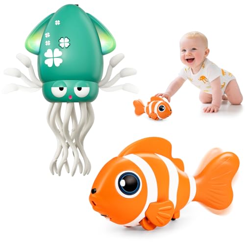 Crawling Baby Toys, Electric Crawling Octopus Fish Tummy Time Toy