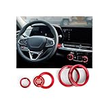 Polodunn for 2020-2025 2026 Chevrolet Trailblazer Accessories & 2024-2025 2026 Chevy Trax Accessories, 5pcs Aluminum Alloy Knob Covers Trim Set - Air Conditioning, Headlight & Push Start (Red)