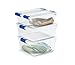 HOMZ Plastic Storage Tote Box, with Lid, Latching Handles, 15.5 Quart, Clear, Stackable, 8-Pack