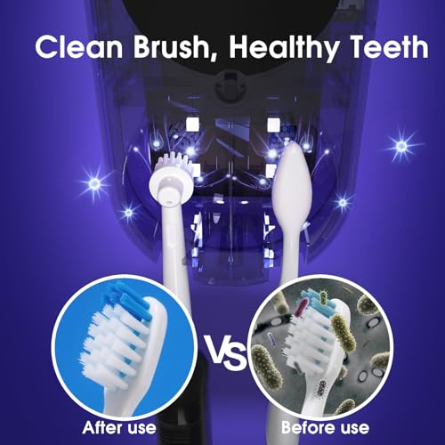 Image of iHave UV Toothbrush Sanitizer Holder 2 Slots Wall Mounted Wave Sensor Auto | UVC+Ion 360 Dual Disinfection (No Dead Zone) • 4H Auto-Cycle (Bacteria Regrow in 4-8H) • Heat & Fan Drying • LED Time Display