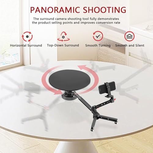 Image of Foldable Panoramic Rotating Shooting Platform,Rotating Camera Slider 360 Photo Booth Professional Video Equipment Video Rotating Platform for Filmmakers Videographers