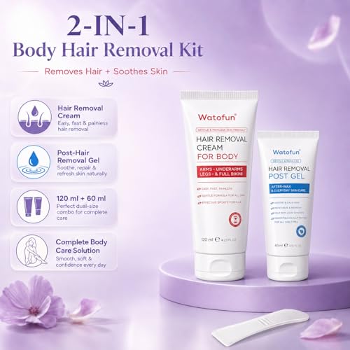 Watofun Body Hair Removal Cream for Women with Aloe Gel for Sensitive Skin, 5 Min Painless - image 7