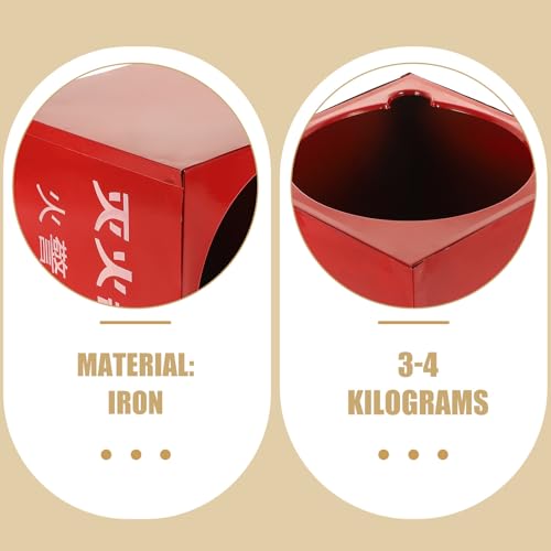 Soporte para extintor de incendios de metal rojo con base de hierro de 3-4 kg 5