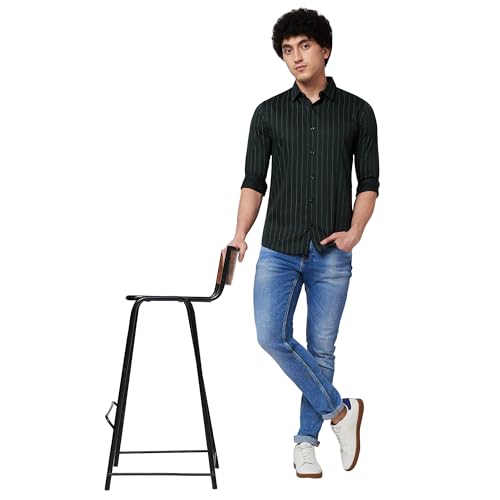 Image of Spykar Men's Regular Fit N /A Full Sleeve Striped Casual Shirts