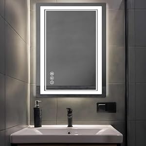 20x 28 LED Bathroom Mirror with Lights, Anti-Fog, Dimmable, Backlit + Front Lit, Memory Function, Lighted Bathroom Vanity Mirror for Wall(Horizontal/Vertical).