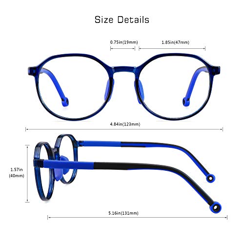 Image of VisionGlobal Blue Light Blocking Glasses for kids, Anti Eyestrain and Blurry, Computer Glasses, Anti Glare