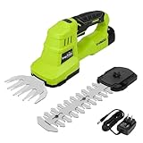 SnapFresh 12V Cordless Grass Shears, 2 in 1 Hedge Trimmer/Grass Cutter with 2.0Ah Battery & Charger Included, Lightweight Electric Shrubbery Trimmer Garden Tools for Lawn