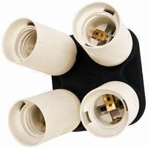Fancierstudio 4 Socket Adapter 4 in 1 Adapter Holder E27 Bulb Lamp Light Socket Splitter For Photo Studio By Fancierstudio 6801