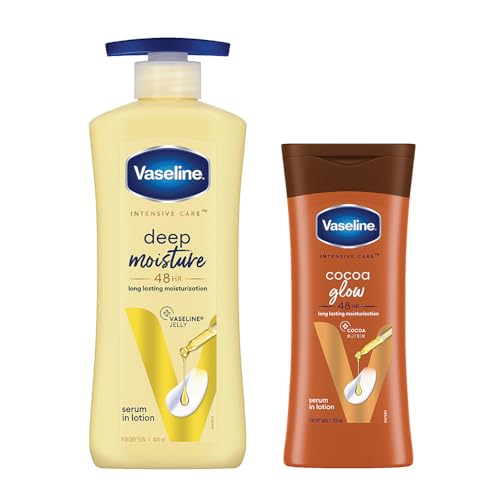 Vaseline Deep Moisture Serum In Lotion, 400 ml + Vaseline Cocoa G...