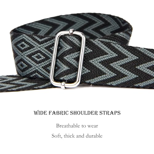 Atgbiem Umhängetasche Damen Bauchtasche Damen Stylisch Crossbody Bag Damen Breiter Gurt Dunkelgrau mit Kreditkartenhalter