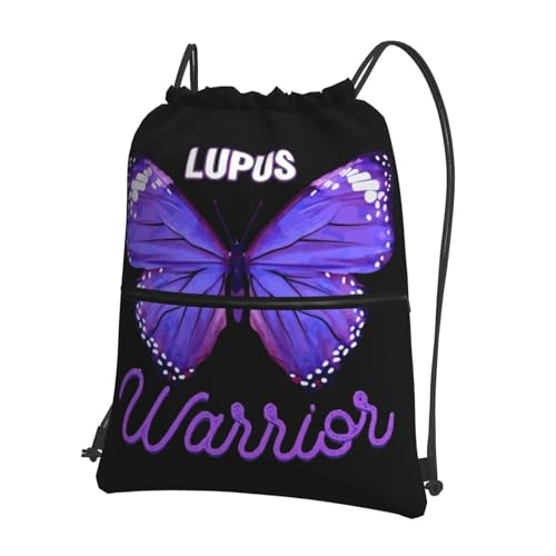 May Is Lupus Awareness Month Drawstring Bag Backpack Gym Bags With Zipper Pocket Sports Sack Shopping Yoga Travel String Daypacks For Men Women Adult