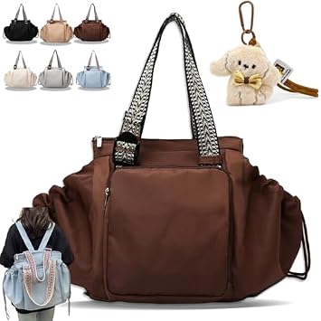 Ekon Essential Tote, Large Capacity Ekon Travel Bag, with 15 Smart Pockets, Without The Bulk Coffee