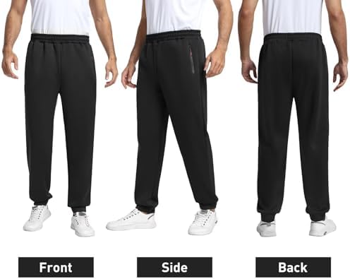 KGKE Men's Sweatpants Athletic Pants with Pockets,Jogger for Men Black/Black/Grey/Dark Grey/Navy L - 2
