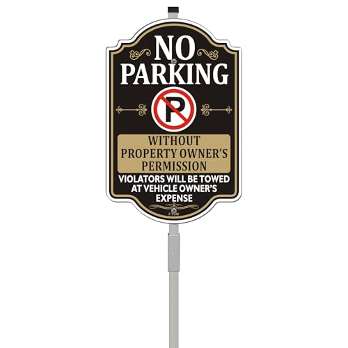 No Parking without Property Owners Permission Signs Violators Will Be Towed at Vehicle Owners Expense 12 x 8 With 35 Long Metal Stakes Private Property No Parking Sign With Stand Do Not Park