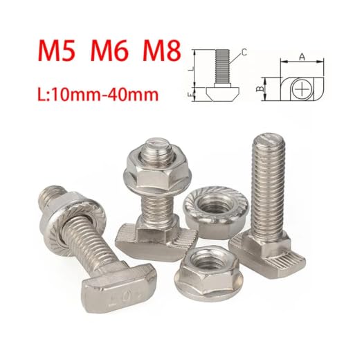 Tornillos de cabeza de martillo M8 para perfil de aluminio y tuerca en forma de T 3