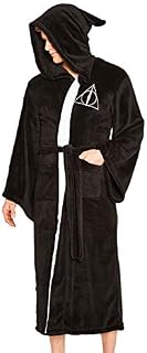 Groovy Deathly Hallows Harry Potter Hooded Bathrobe, Polyester, Black, One Size