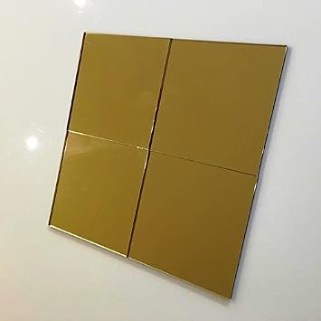 Square Acrylic Tiles - Gold Mirror - Pack of Twenty - 0.39 inches x 0.39 inches