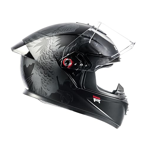Bieffe Capacete Fechado Moto B-12 FT Preto Fosco/Cinza 60 com spoiler traseiro e duas viseiras