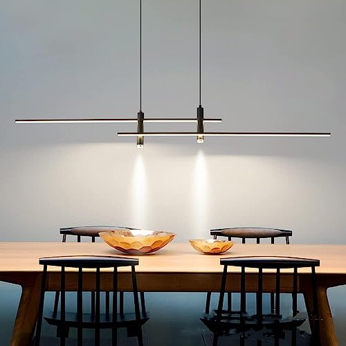 Double Projecteur Dimmable pour cette Suspension LED Moderne de 120cm avec Télécommande