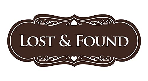 Signs ByLITA Designer Lost & Found Sign (Dark Brown) - Small